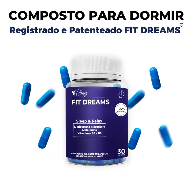FitDreams® - Sleep e Relax - Melatonina, Magnésio, L-Triptofano, B6 e B9 (MetilFolato)