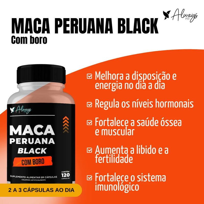 Maca Peruana Black(Negra) com Boro - Vitalidade e Disposição