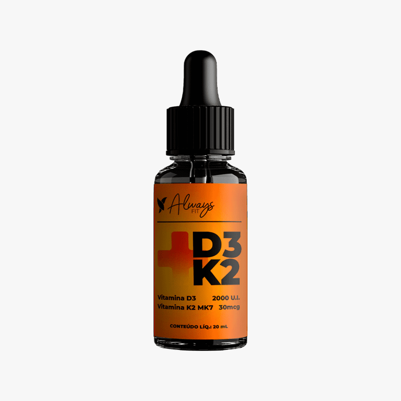 Vitamina D3+K2 (MK-7) em Gotas - 2000 UI D3 e 30 mcg K2 por Dose - 20ml