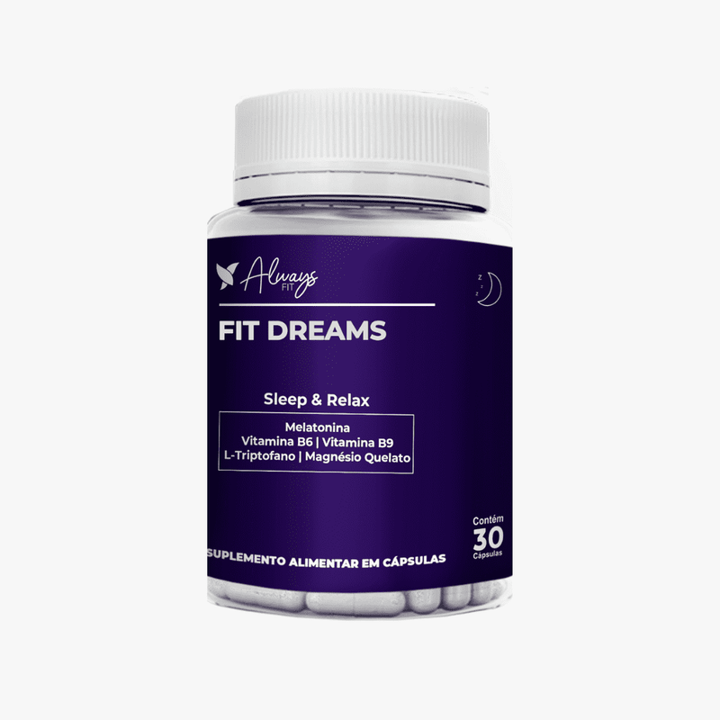 FitDreams® - Sleep e Relax - Melatonina, Magnésio, L-Triptofano, B6 e B9 (MetilFolato)