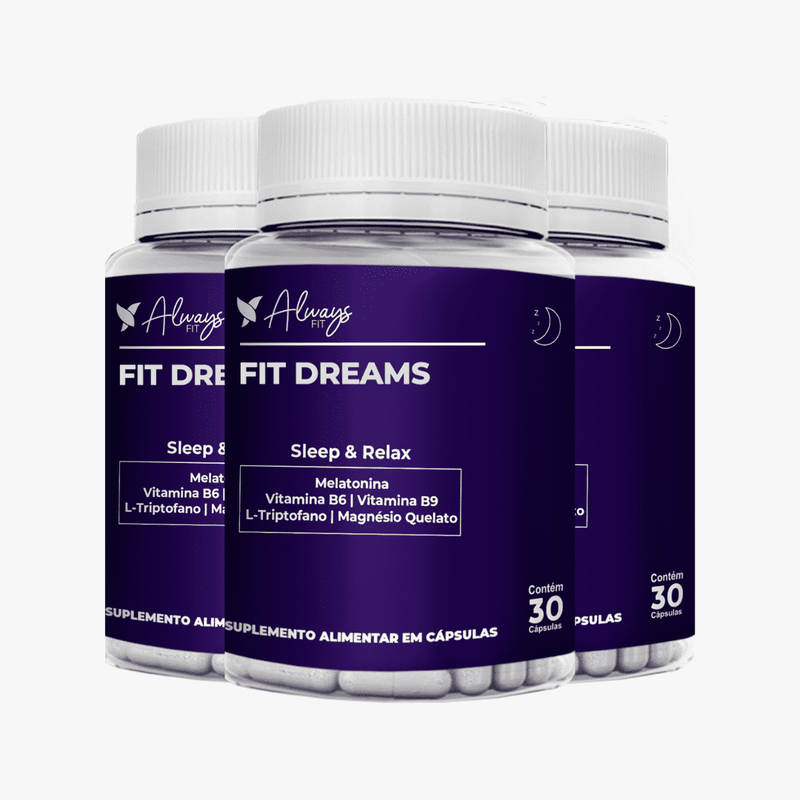 FitDreams® - Sleep e Relax - Melatonina, Magnésio, L-Triptofano, B6 e B9 (MetilFolato)