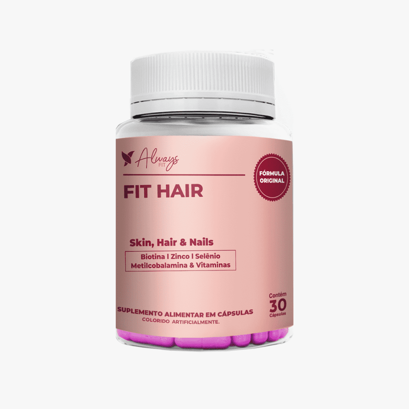 FitHair® - Cabelos, Pele e Unhas - Biotina, Zinco, Ferro, Cobre, Cisteína e + Vitaminas