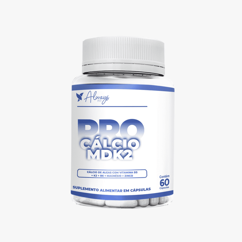 Pro Cálcio MDK2 - Cálcio de Algas, Vitamina D3, Vitamina K2 MK-7, Magnésio, Vitamina B6 e Zinco