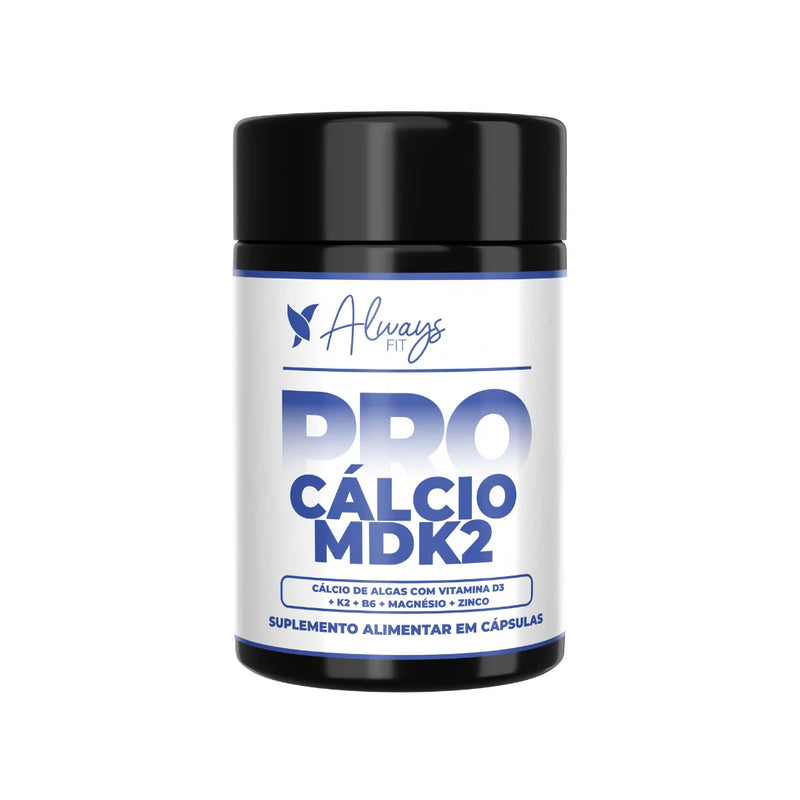 Pro Cálcio MDK2 - Cálcio de Algas, Vitamina D3, Vitamina K2 MK-7, Magnésio, Vitamina B6 e Zinco - 60 Cápsulas