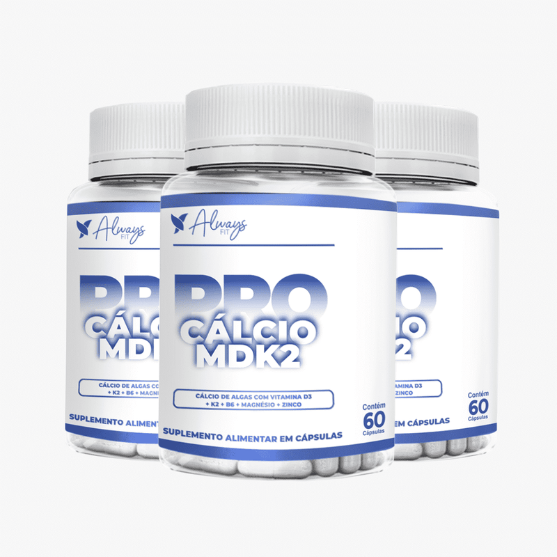 Pro Cálcio MDK2 - Cálcio de Algas, Vitamina D3, Vitamina K2 MK-7, Magnésio, Vitamina B6 e Zinco