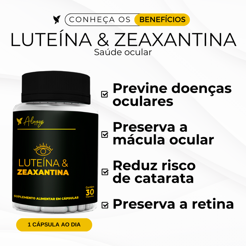 LuteínaVision® - Luteína, Zeaxantina, Vitamina A, Cobre e Zinco