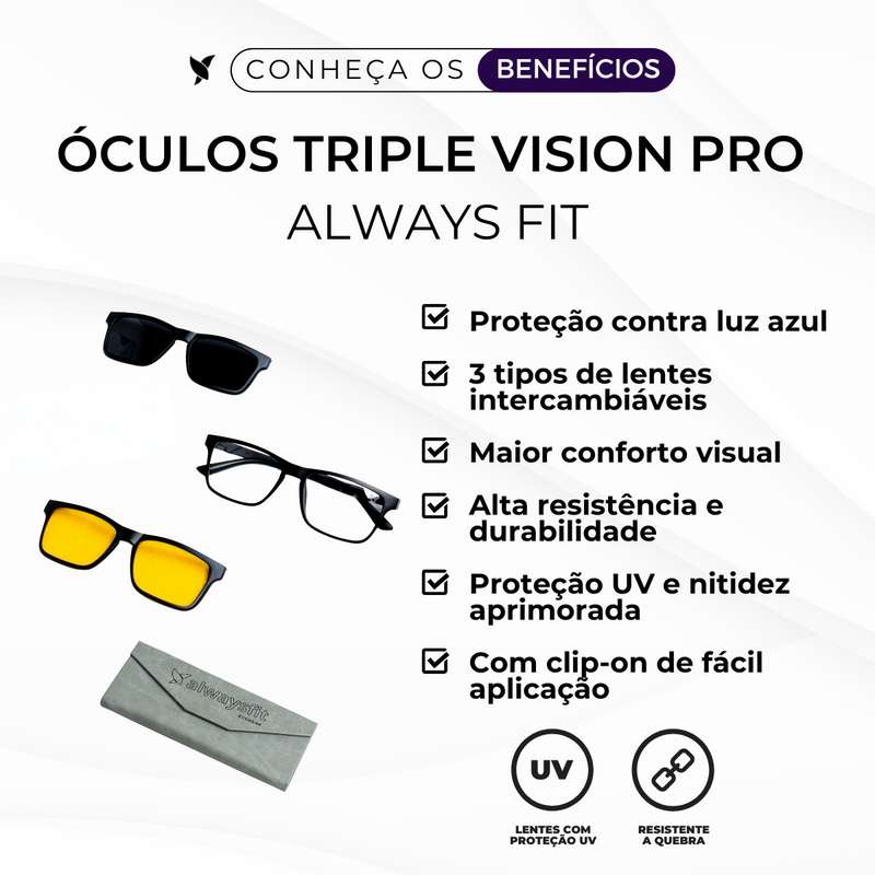 Óculos Triple Vision Pro Always Fit