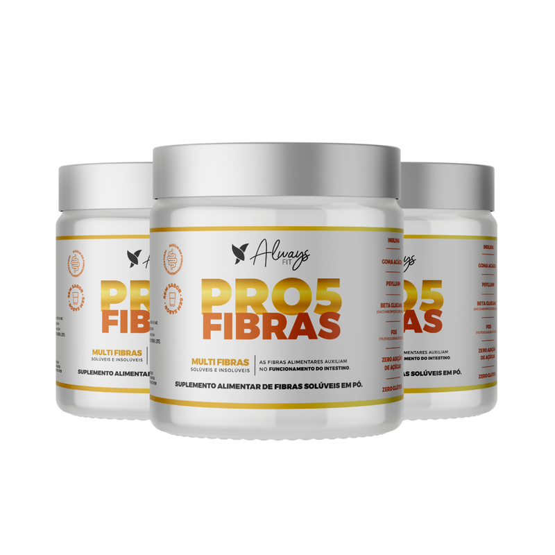 Pro5Fibras - Saúde Intestinal - Inulina, Goma Acácia, Psyllium, Beta Glucana e FOS