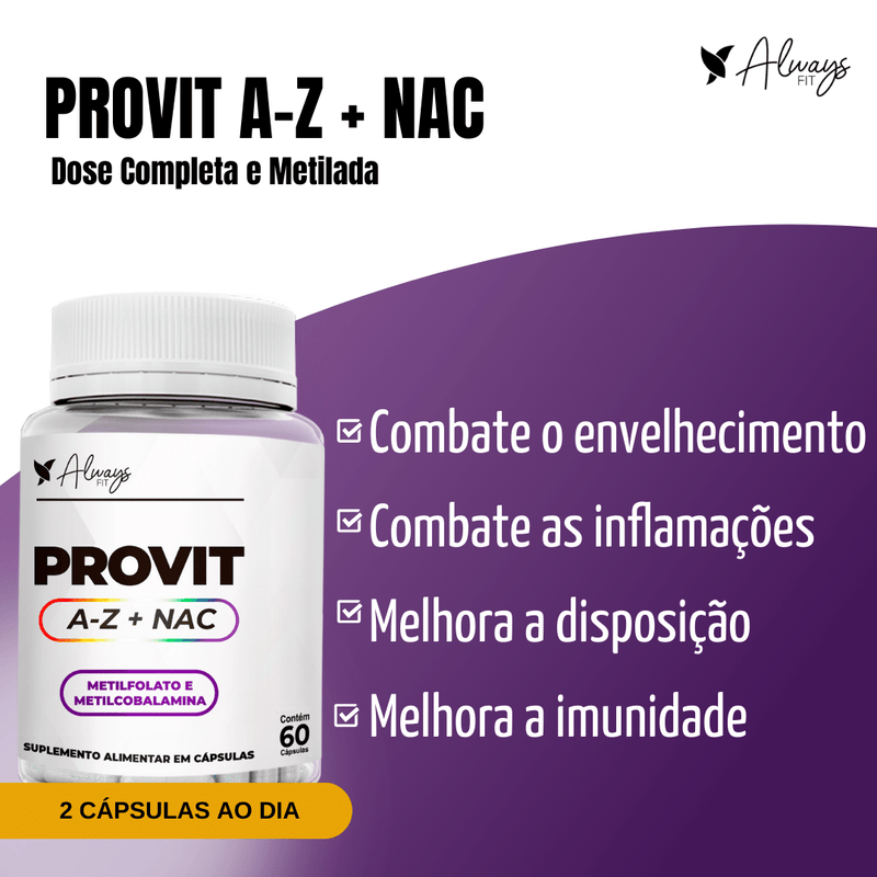 ProVit A-Z + NAC - Fórmula Metilada - Multivitamínico Concentrado