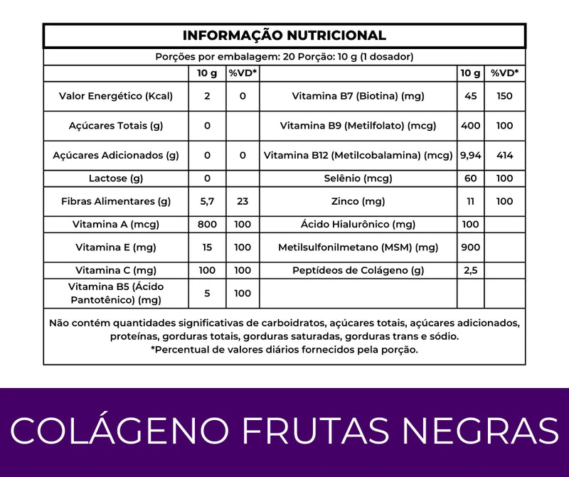 Colágeno Verisol Peptídeos Bioativos, 100mg Ácido Hialurônico, Metilfolato, Fibras + Vitaminas e Minerais