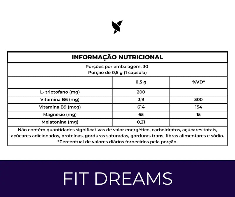 FitDreams® - Sleep e Relax - Melatonina, Magnésio, L-Triptofano, B6 e B9 (MetilFolato)