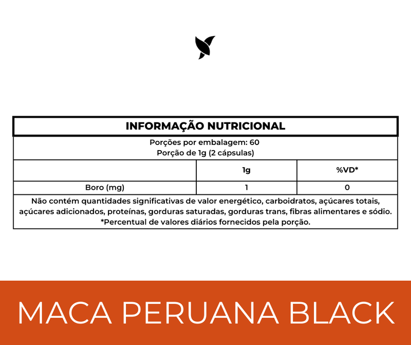 Maca Peruana Black(Negra) com Boro - Vitalidade e Disposição