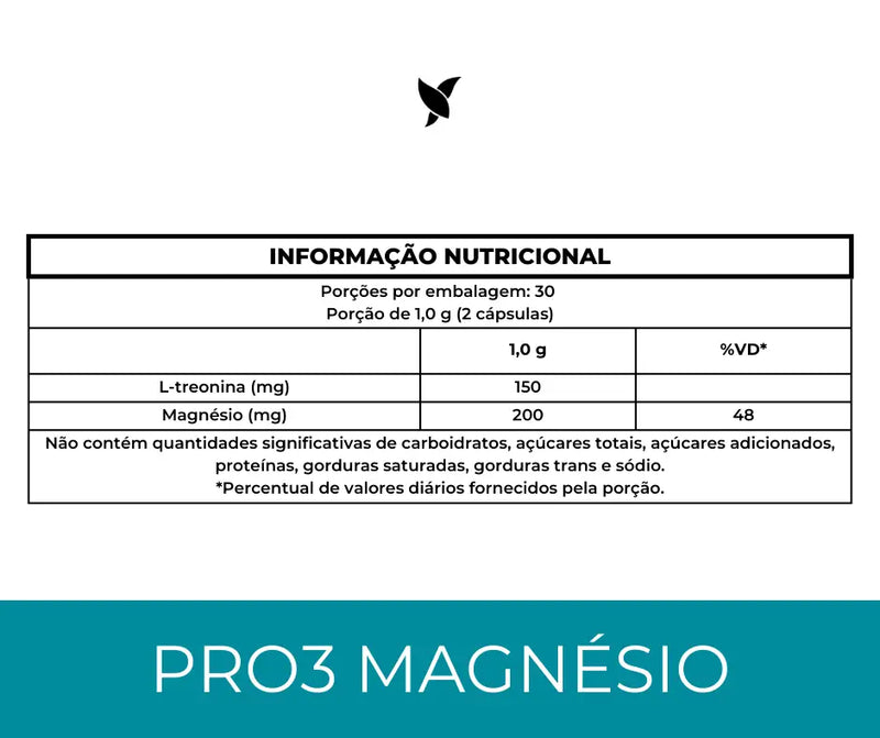 Pro3Magnésio - Treonato, Quelato e Dimalato