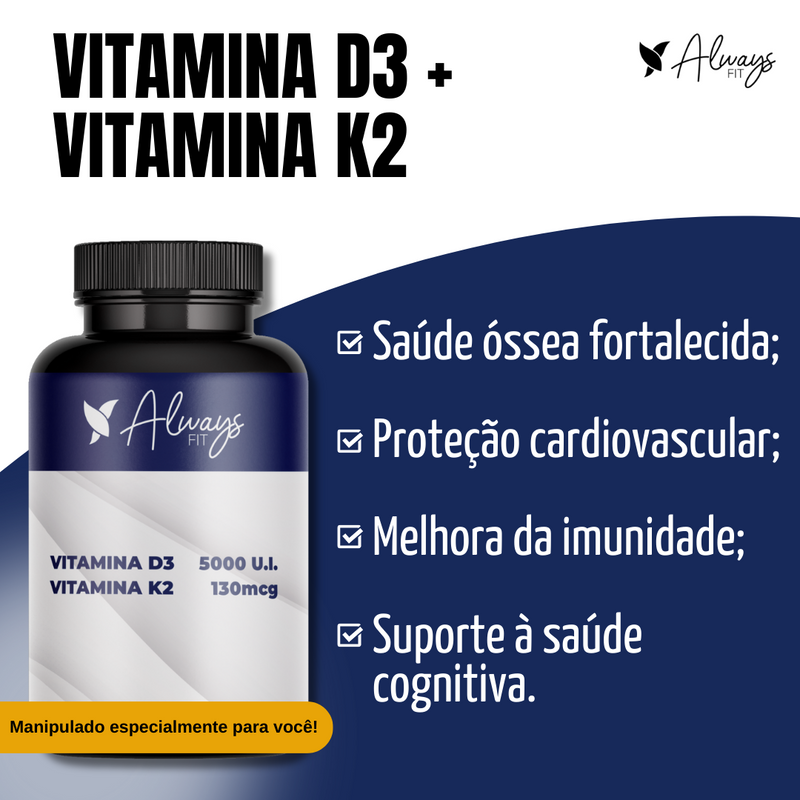 Vitamina D3 5000ui K2 MK7 130mcg